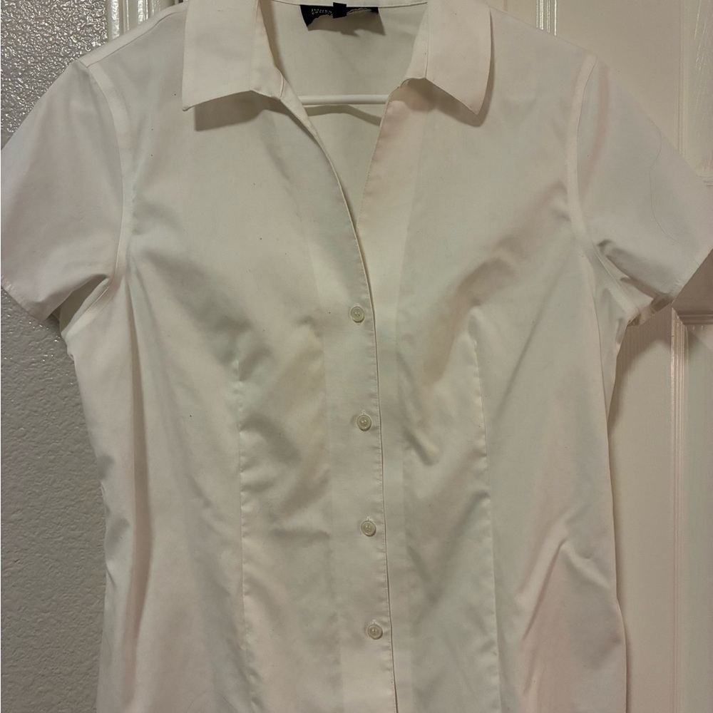 Jones New York Ivory Button Down Shirt